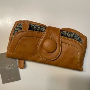 Anthropologie NICA brown leather-like wallet clutch purse NWT